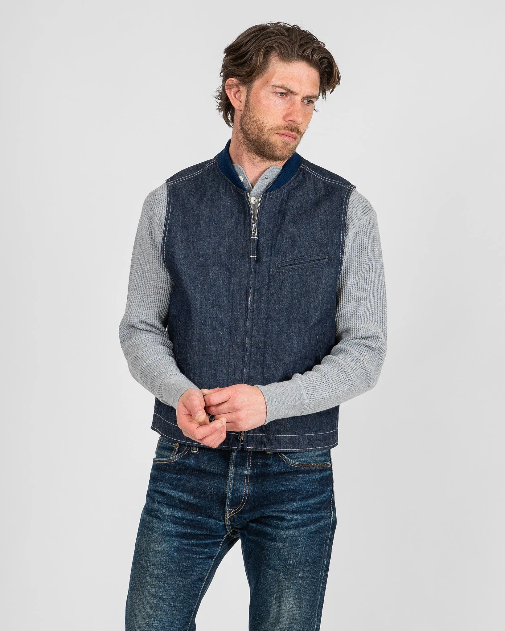 10oz Selvedge Denim Work Vest - Indigo