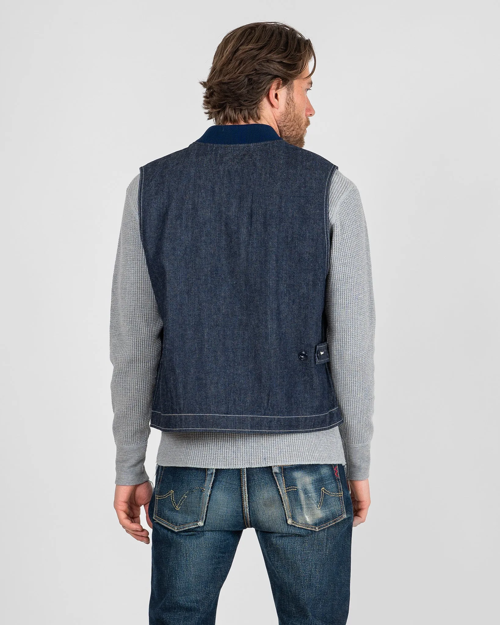 10oz Selvedge Denim Work Vest - Indigo