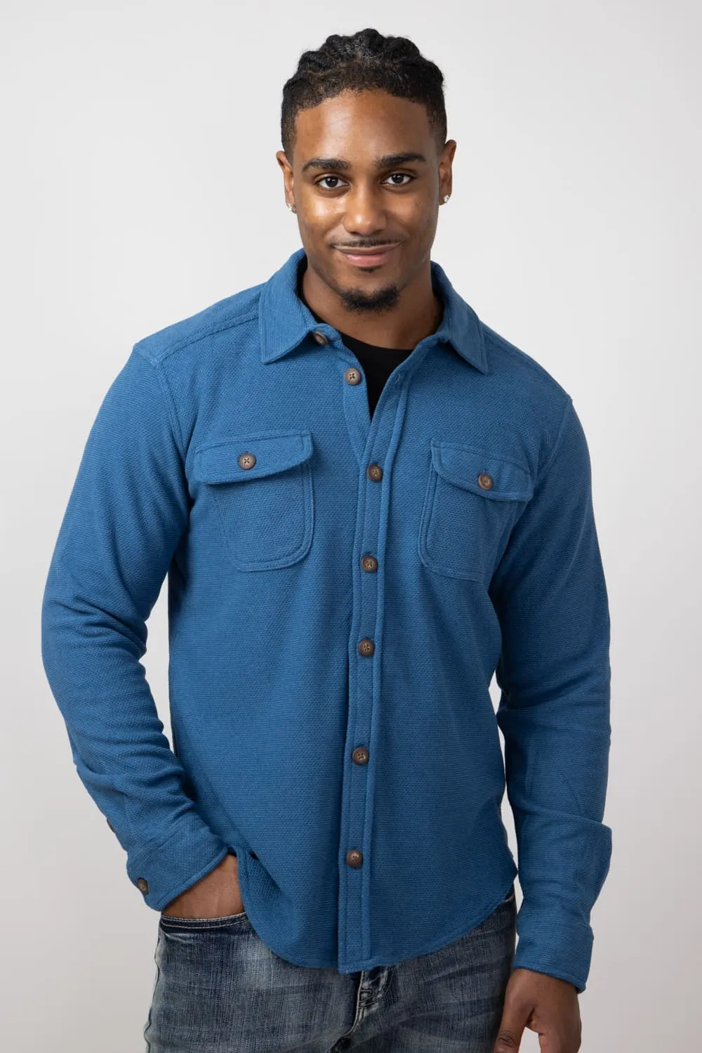 1897 Original Fleece Shirt Jacket for Men in Dark Blue | XQ8163GL-DKBLUE