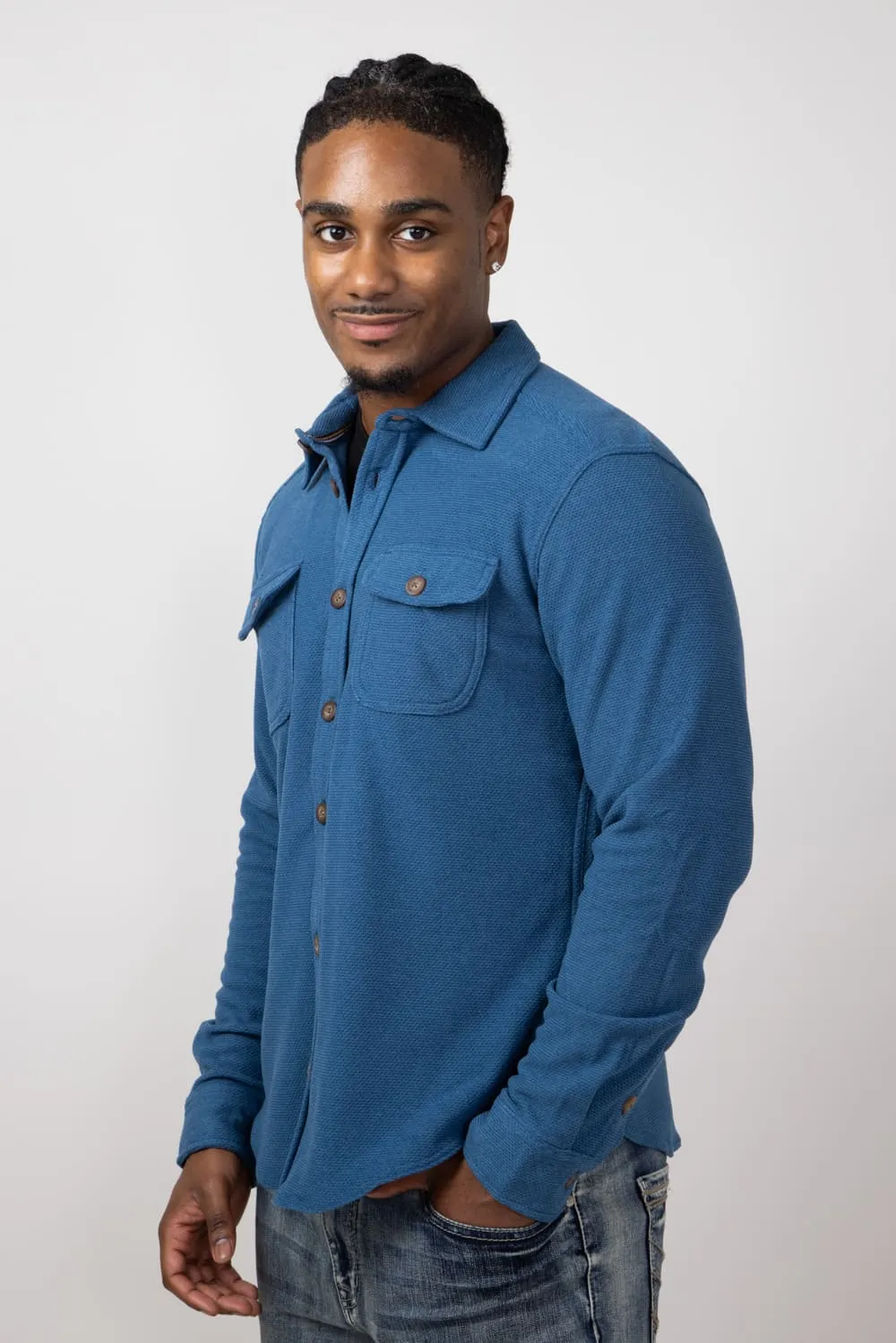 1897 Original Fleece Shirt Jacket for Men in Dark Blue | XQ8163GL-DKBLUE