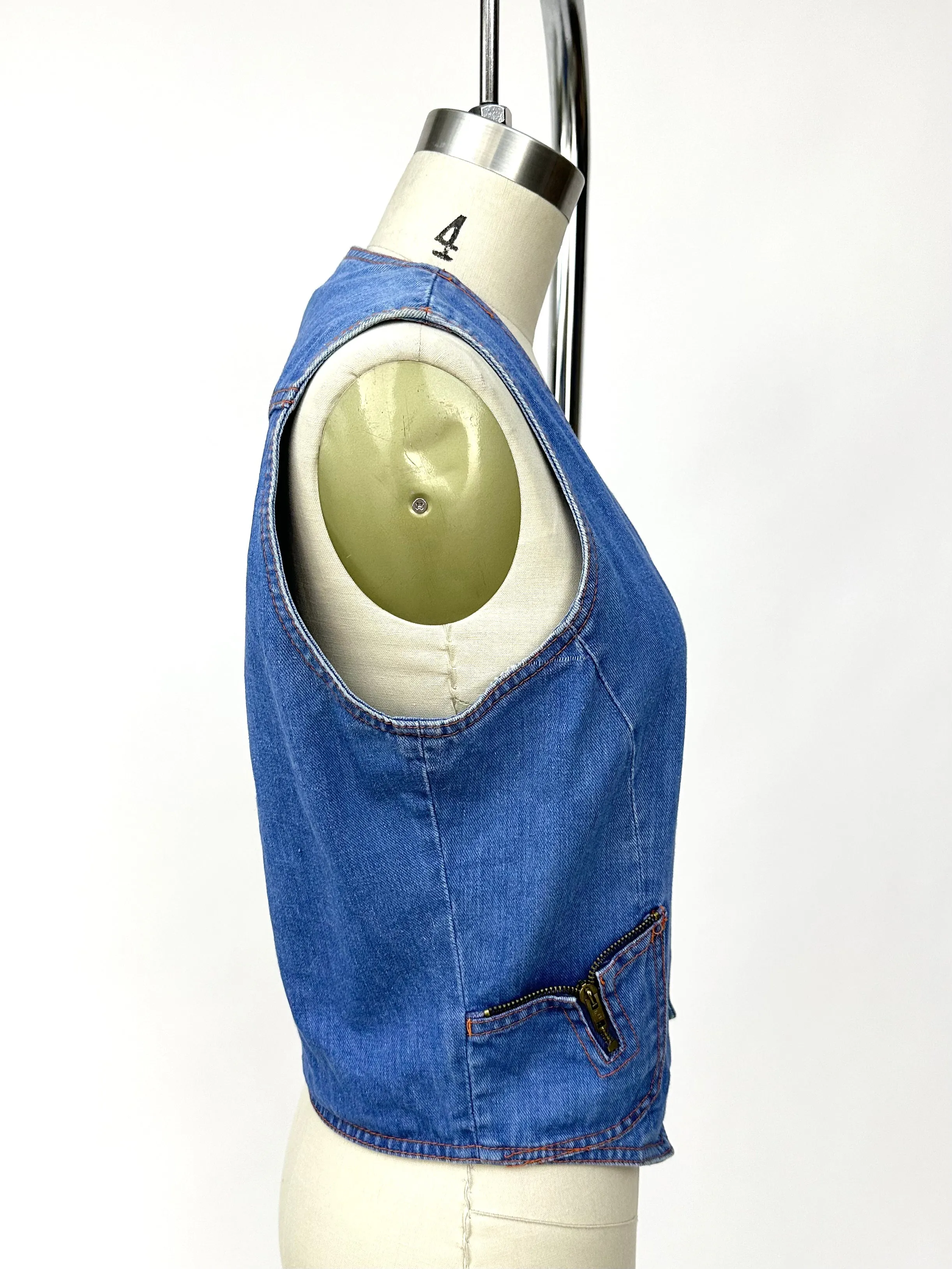 1970s Faded Glory Denim Vest