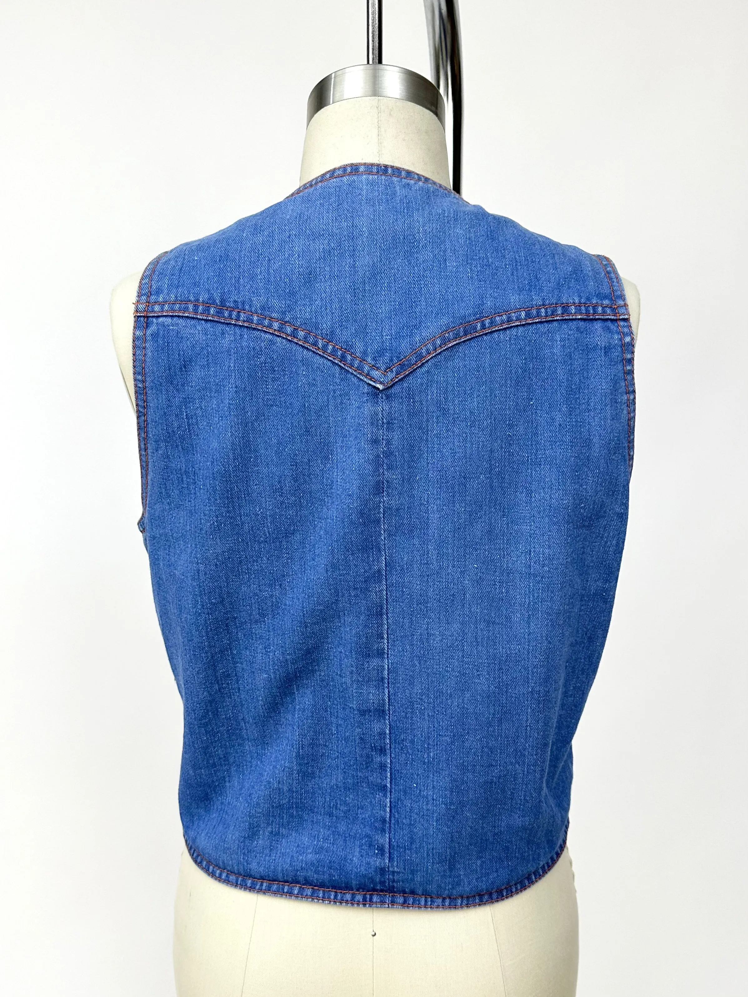 1970s Faded Glory Denim Vest