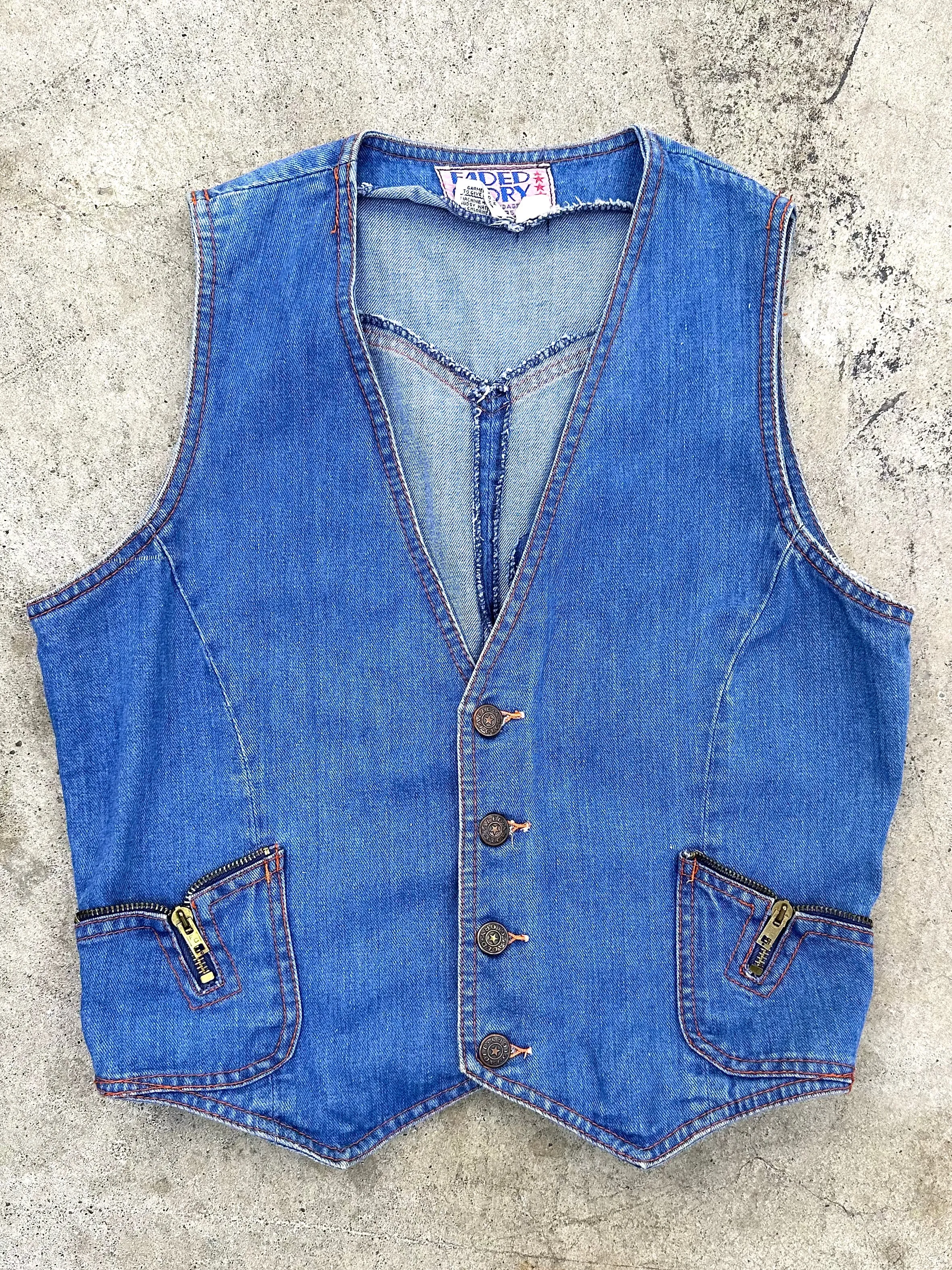 1970s Faded Glory Denim Vest