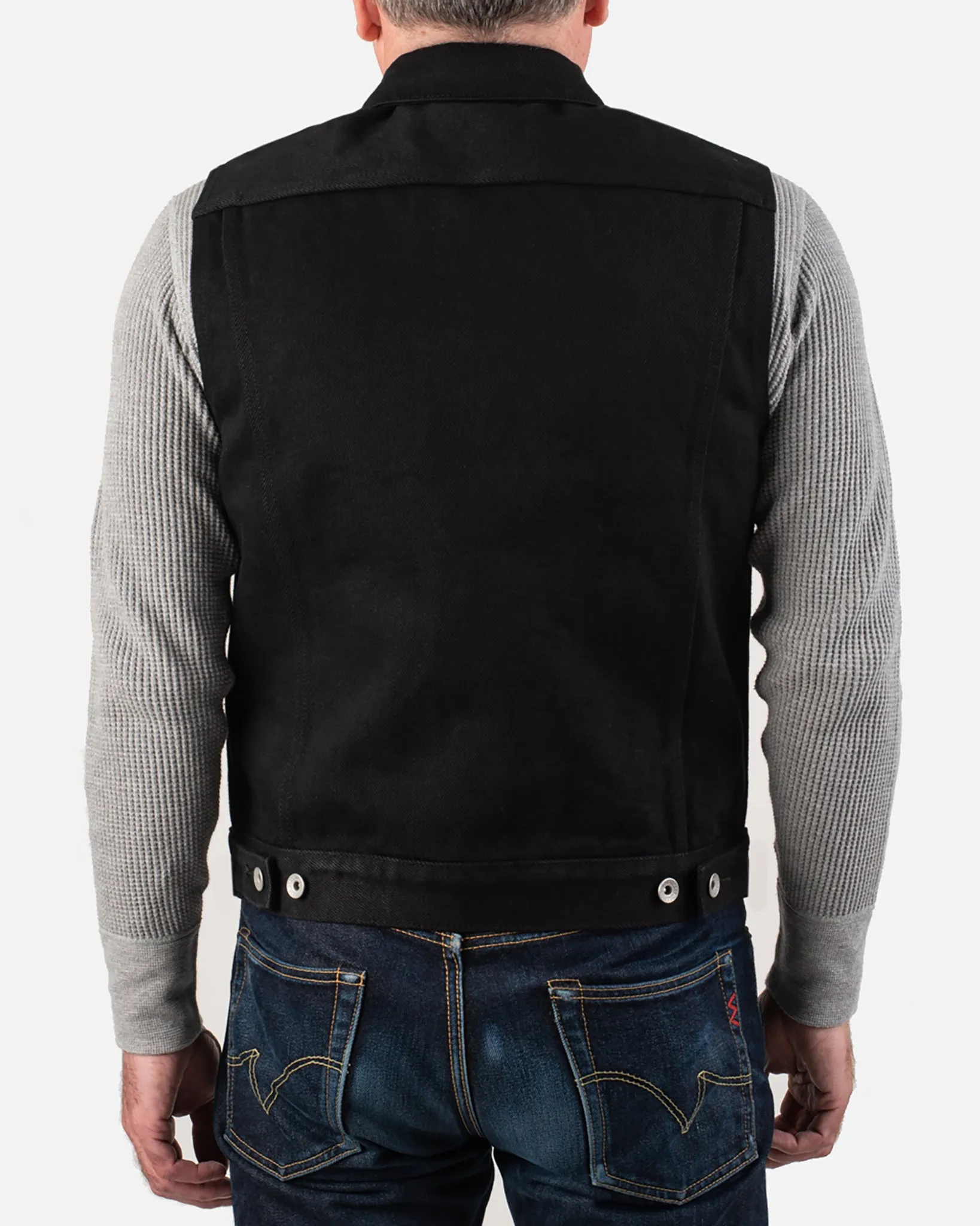 21oz Non-Fade Denim Type III Vest - Superblack