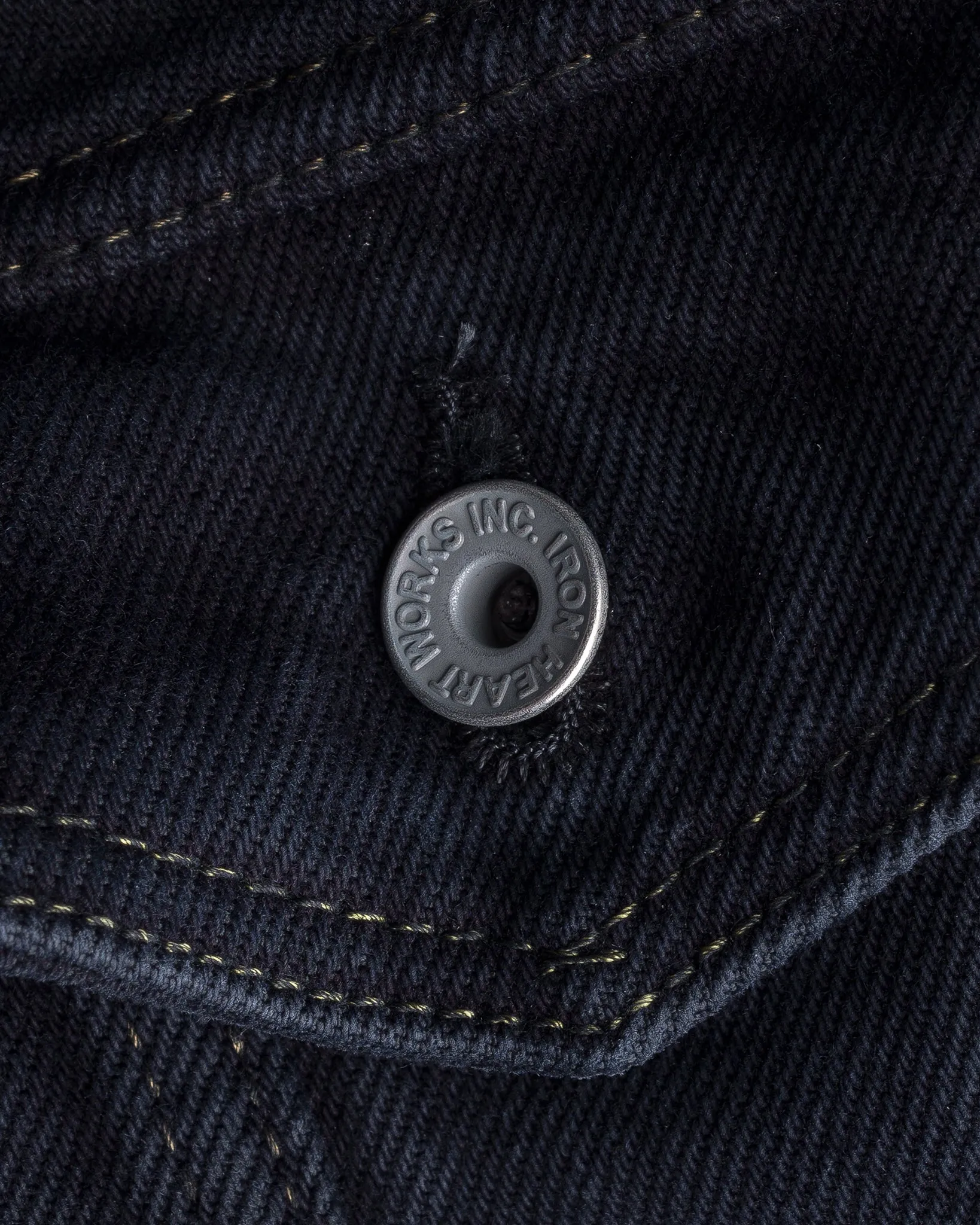 21oz Selvedge Denim Modified Type III Vest - Indigo Overdyed Black