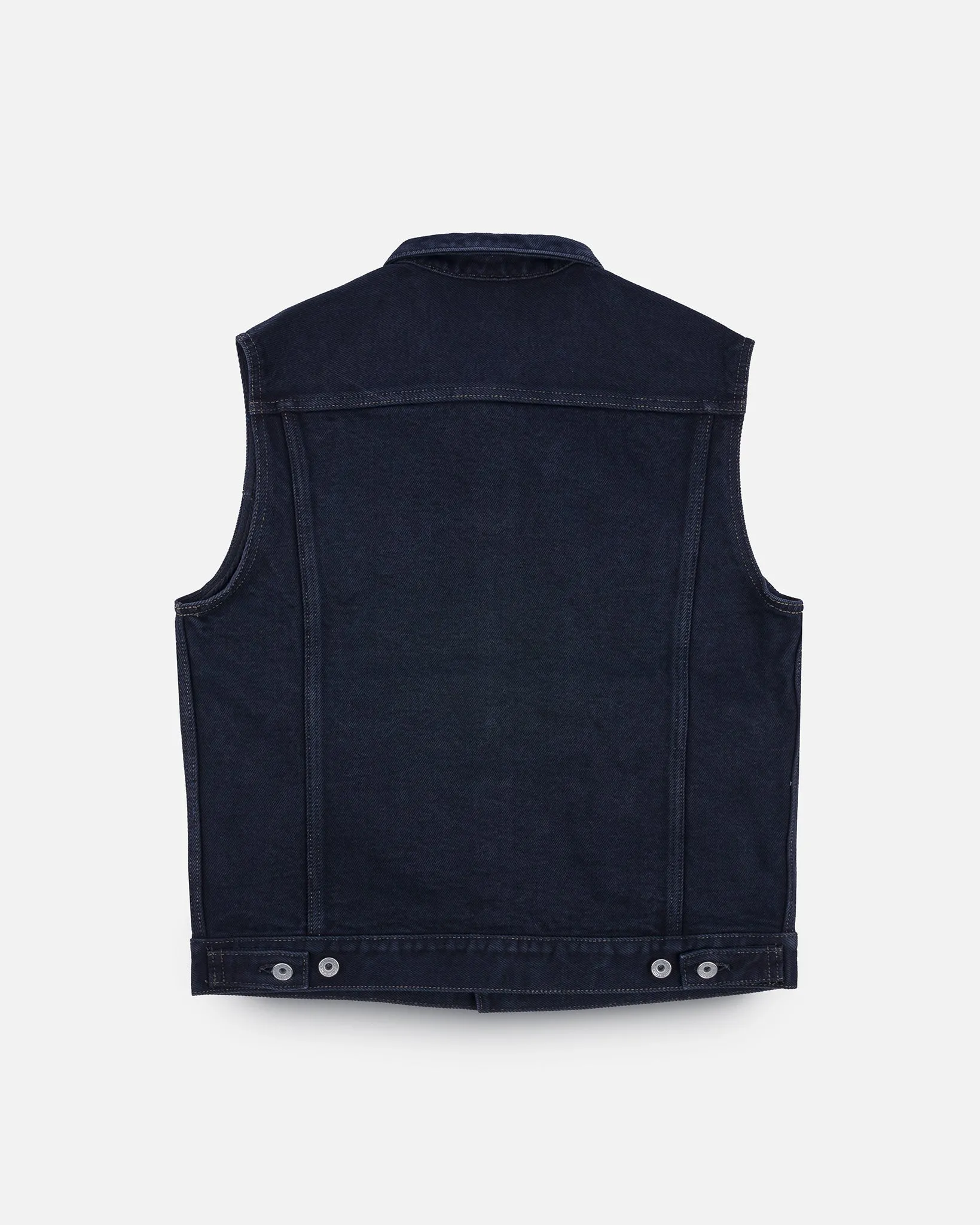 21oz Selvedge Denim Modified Type III Vest - Indigo Overdyed Black