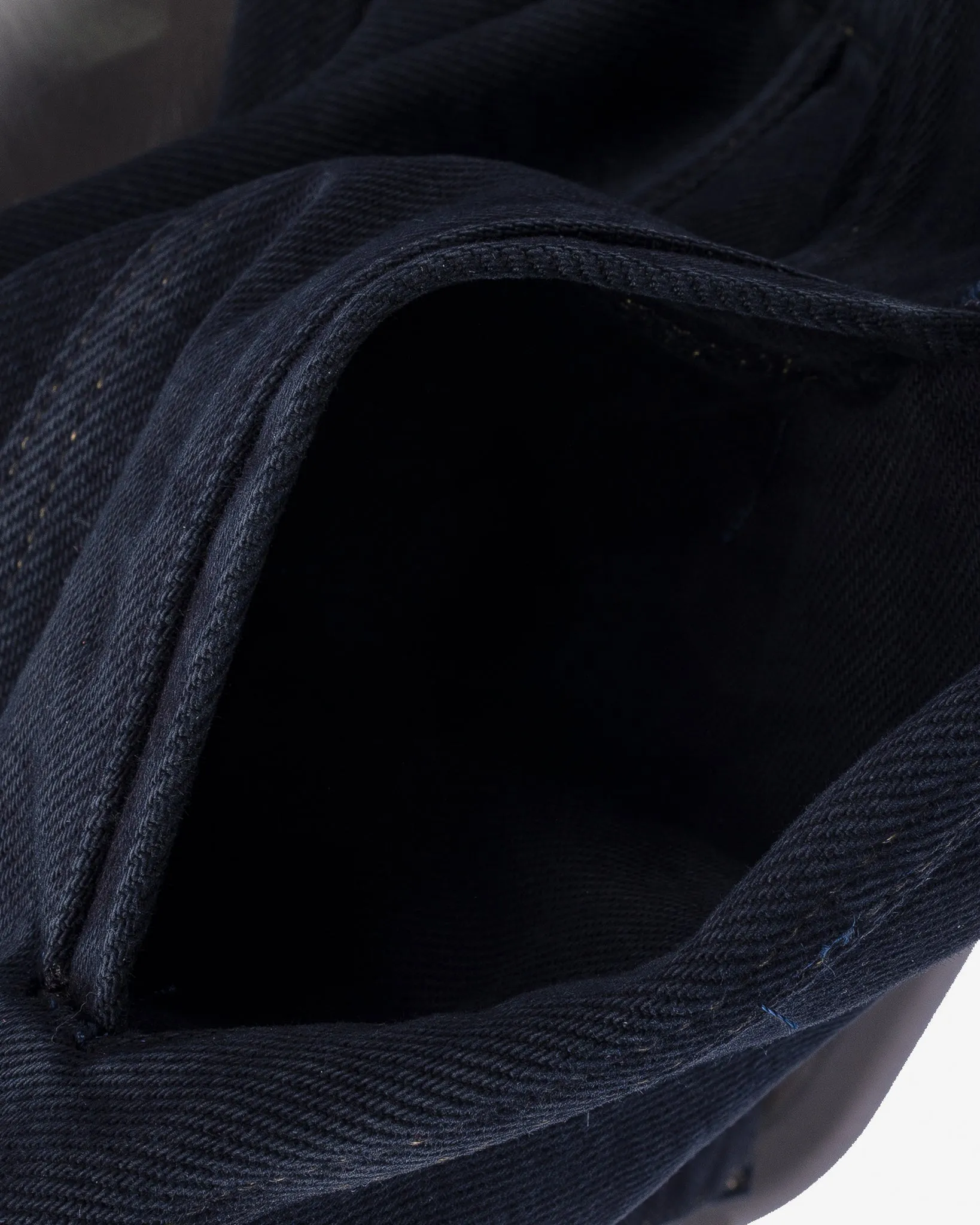 21oz Selvedge Denim Modified Type III Vest - Indigo Overdyed Black