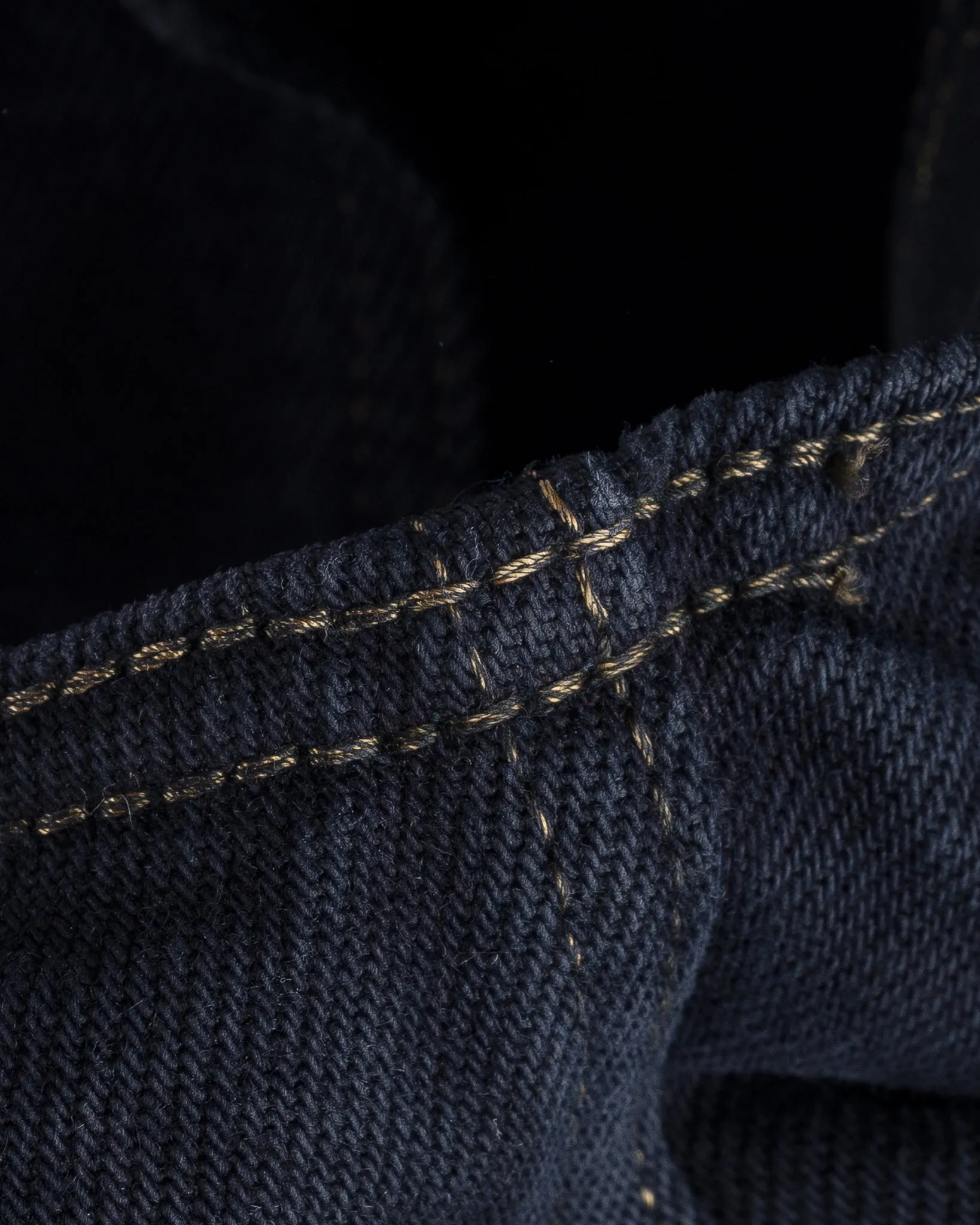 21oz Selvedge Denim Modified Type III Vest - Indigo Overdyed Black