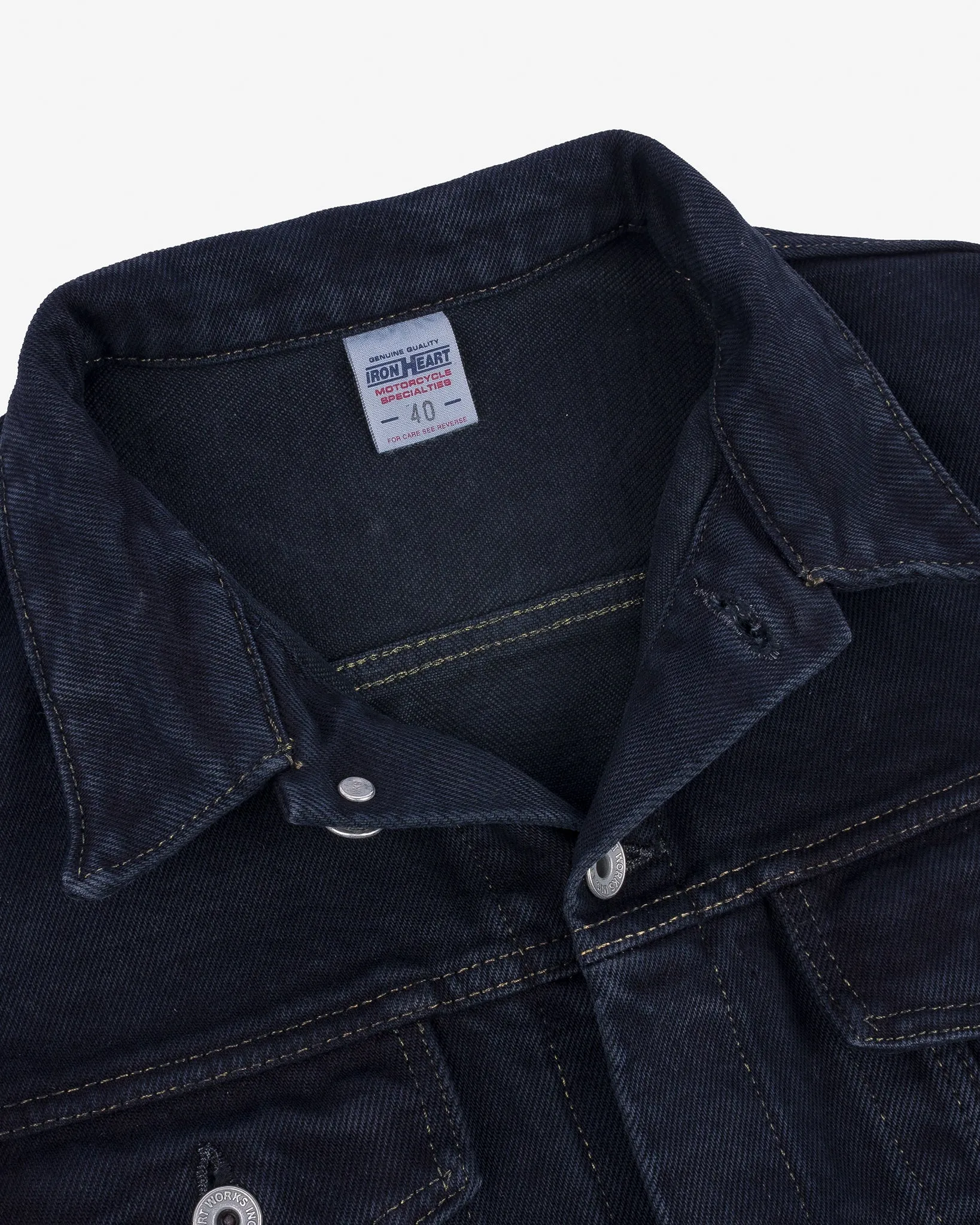 21oz Selvedge Denim Modified Type III Vest - Indigo Overdyed Black