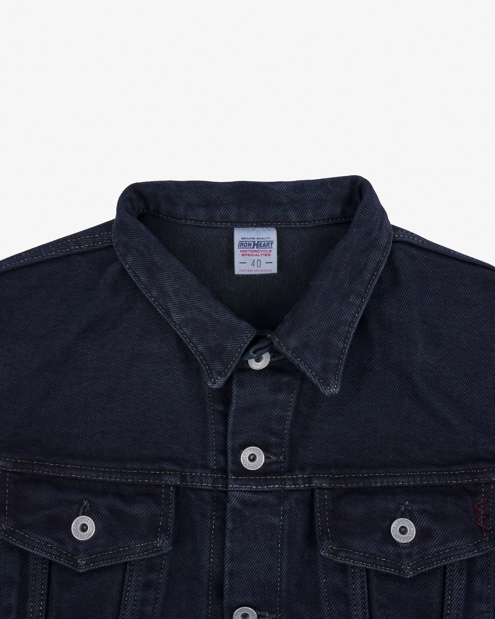 21oz Selvedge Denim Modified Type III Vest - Indigo Overdyed Black