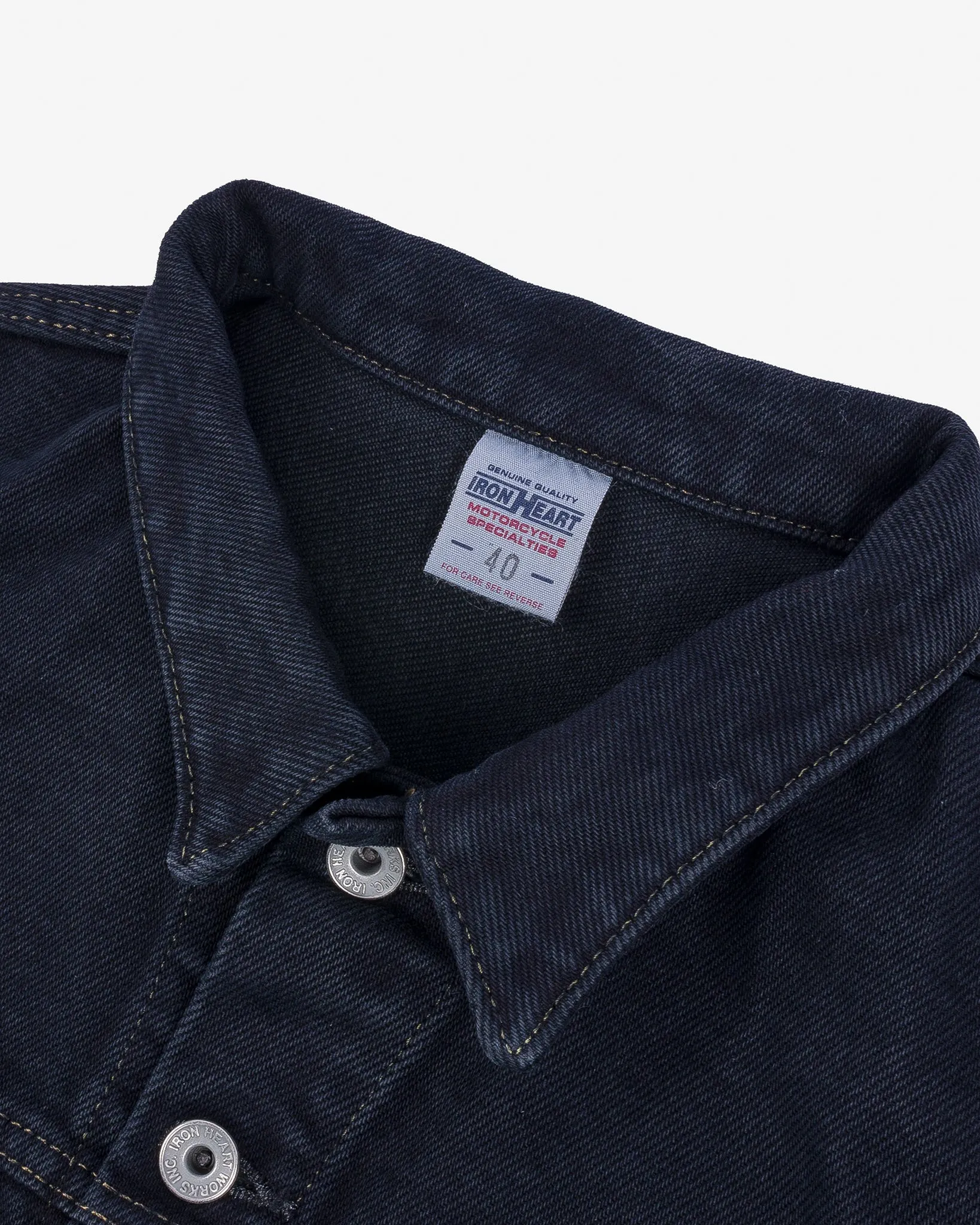 21oz Selvedge Denim Modified Type III Vest - Indigo Overdyed Black