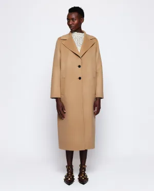 Abrigo doble faz camel de lana y cashmere