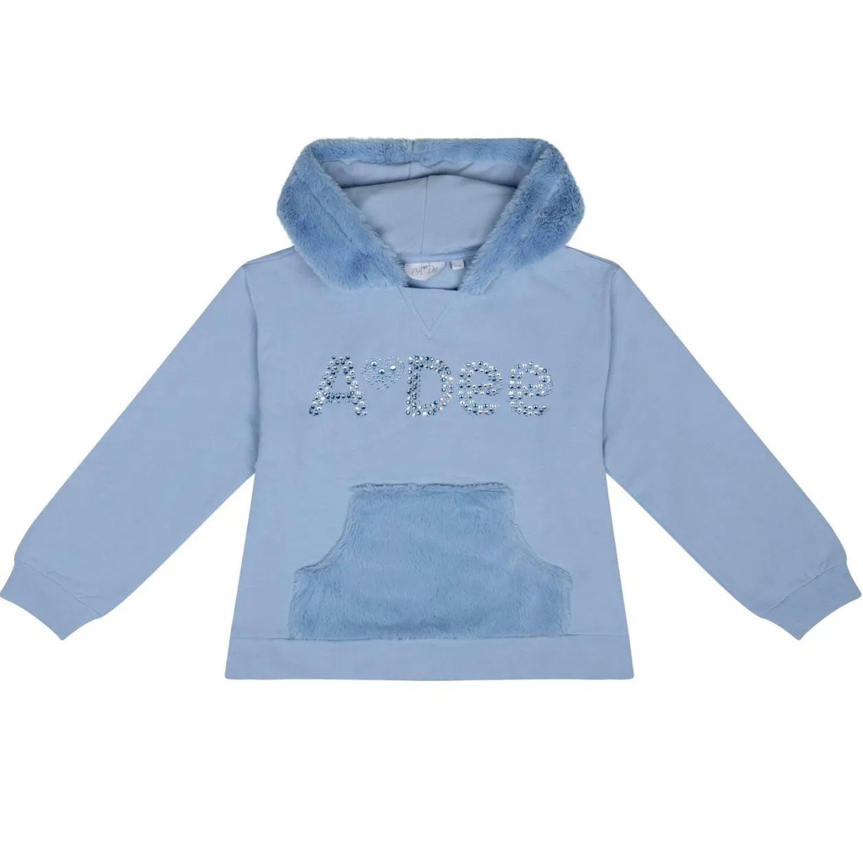 ADee PEACHES Iced Blue Faux Fur Detail Hoody Set W241503