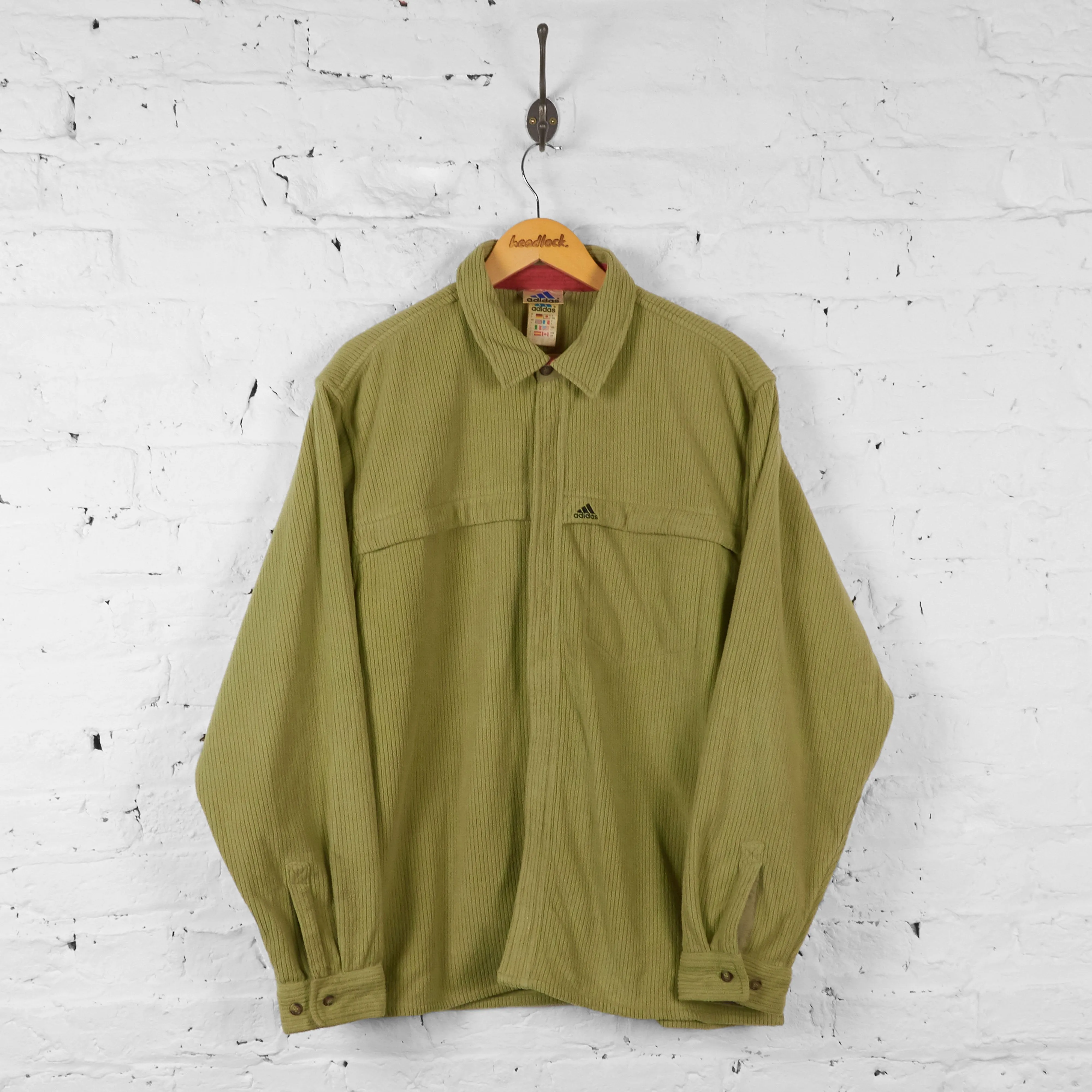 Adidas 90s Cord Fleece Over Shirt Jacket - Beige - L