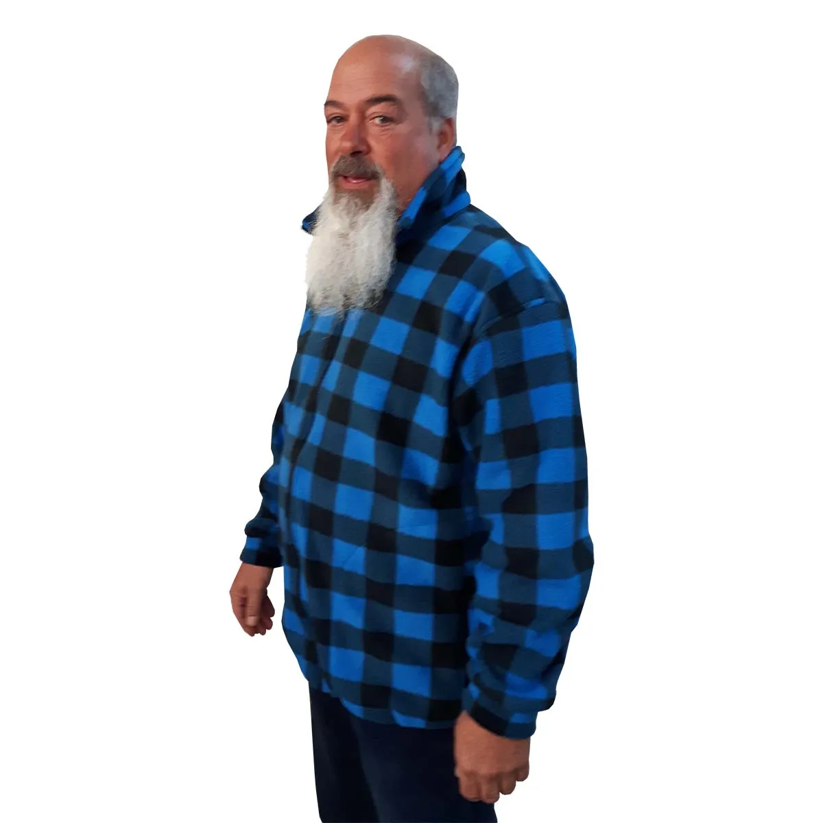 ADULT BOMBER JACKET BUFFALO CHECK BLUE