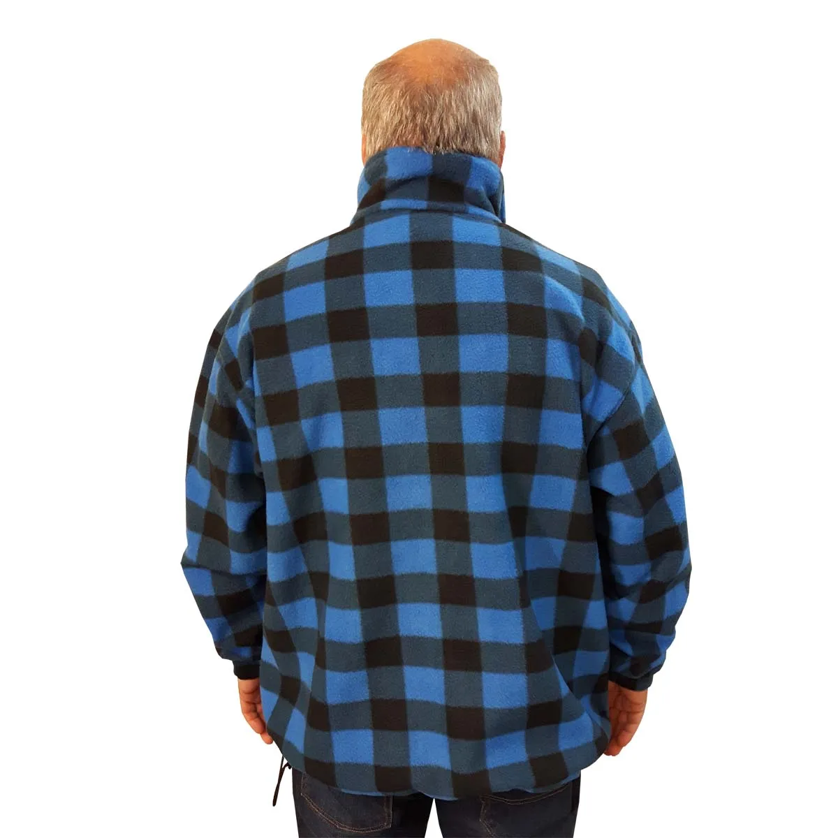 ADULT BOMBER JACKET BUFFALO CHECK BLUE