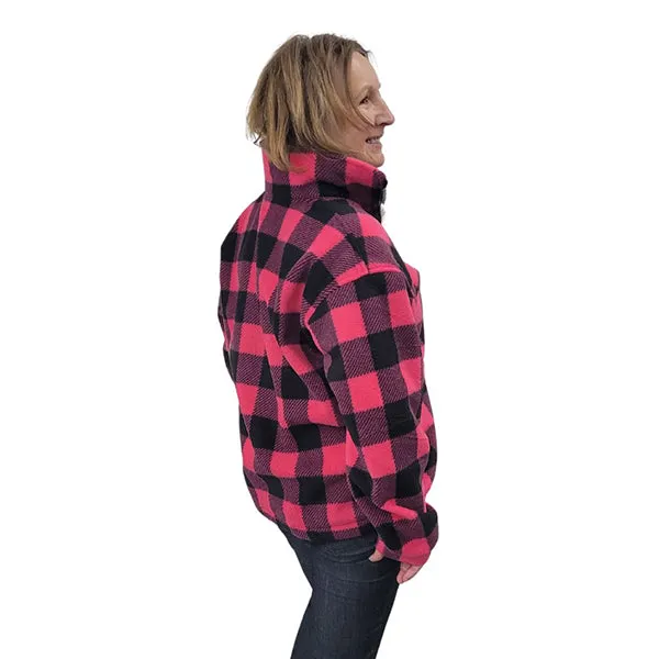 ADULT BOMBER JACKET BUFFALO CHECK FUCHSIA