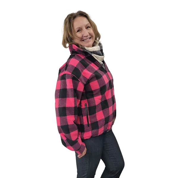 ADULT BOMBER JACKET BUFFALO CHECK FUCHSIA