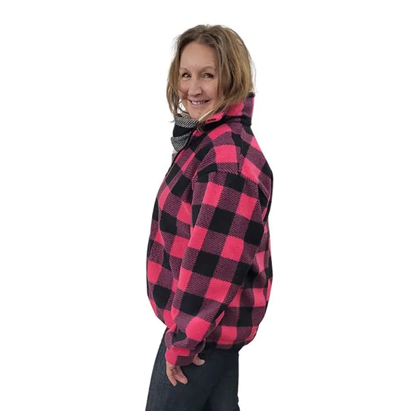 ADULT BOMBER JACKET BUFFALO CHECK FUCHSIA