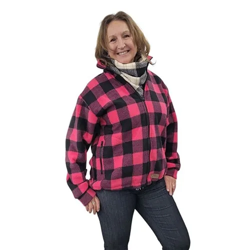 ADULT BOMBER JACKET BUFFALO CHECK FUCHSIA
