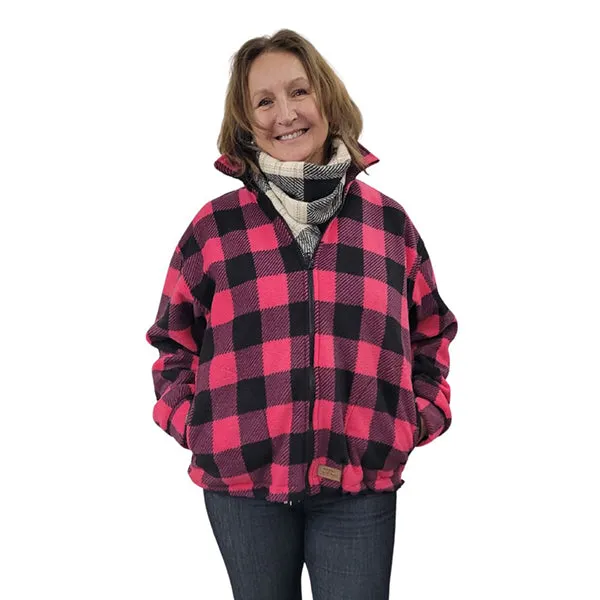 ADULT BOMBER JACKET BUFFALO CHECK FUCHSIA