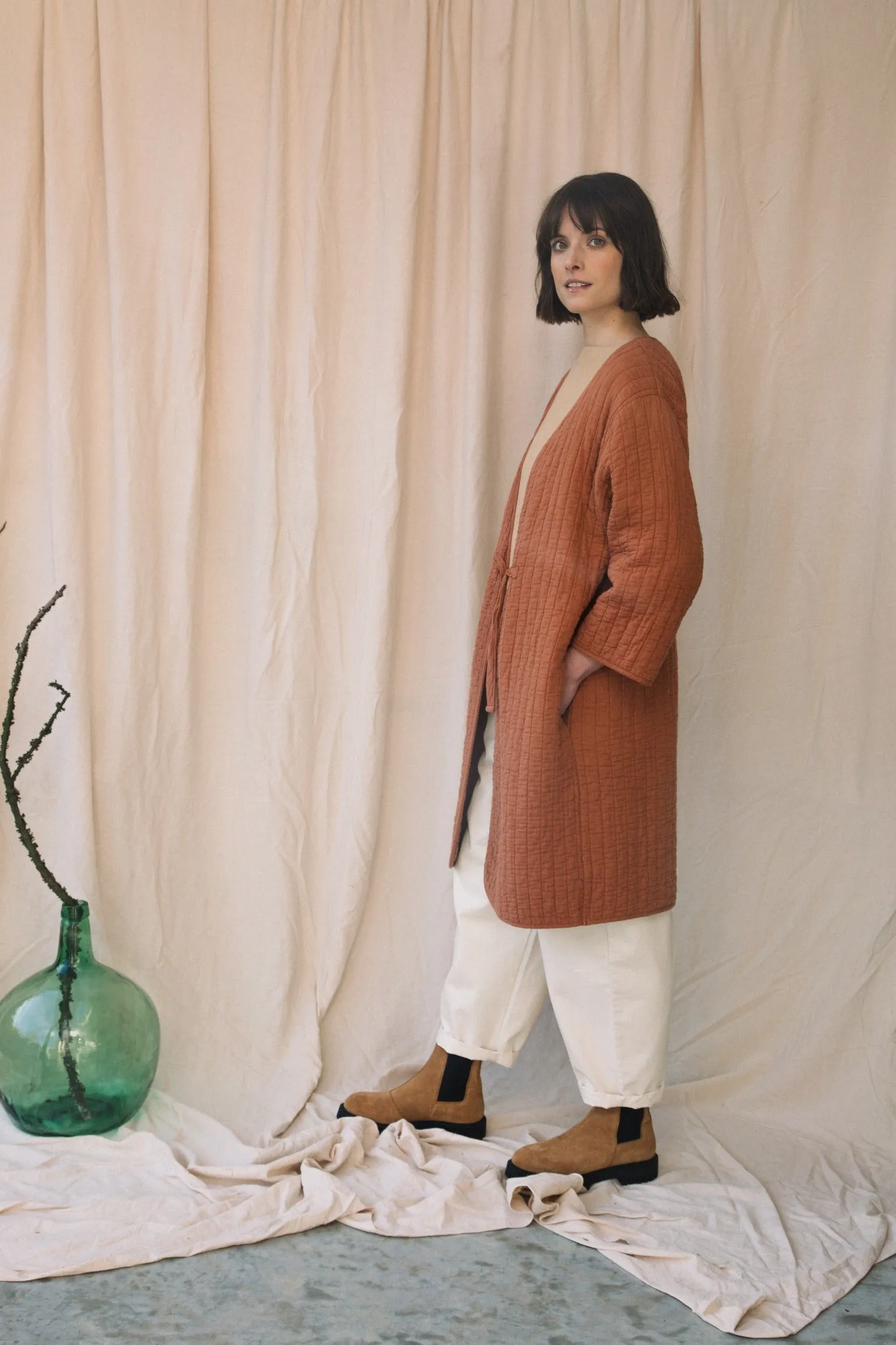Akoya Organic Cotton Quilted Jacket in Tortoiseshell
