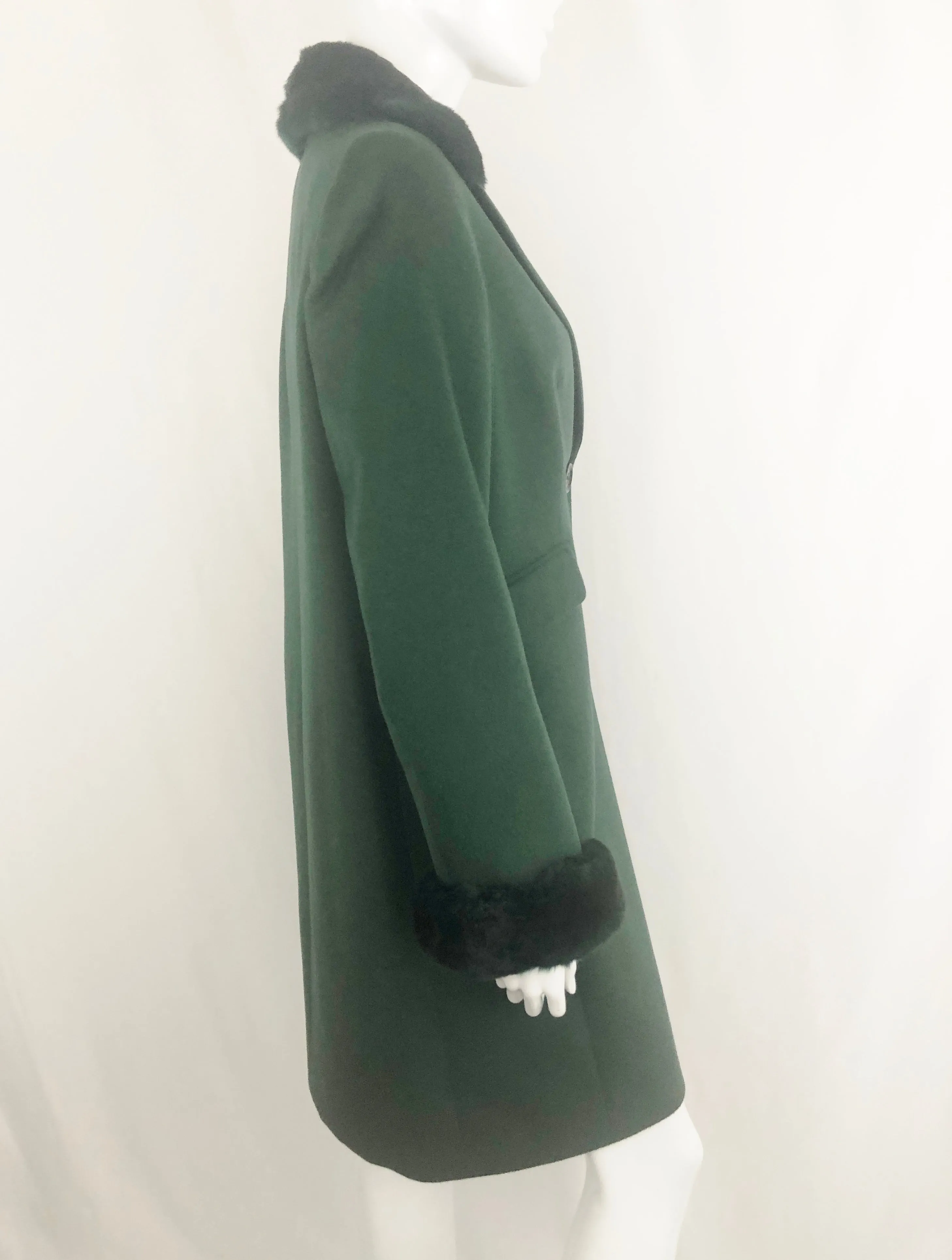 Algo Cashmere Coat with Fur Trim Size M