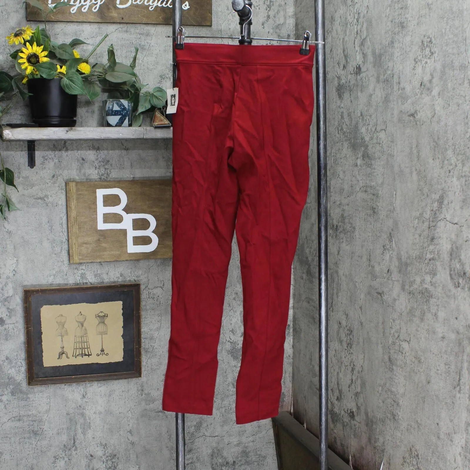 Anne Klein Women Compression High Waist Straight Leg Ponte Leggings Titan Red XS