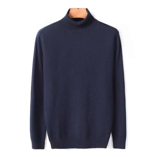 Autumn Winter Men's Warm Turtleneck Sweater High Quality Fashion Sweaters