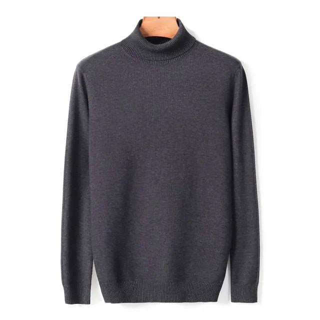 Autumn Winter Men's Warm Turtleneck Sweater High Quality Fashion Sweaters