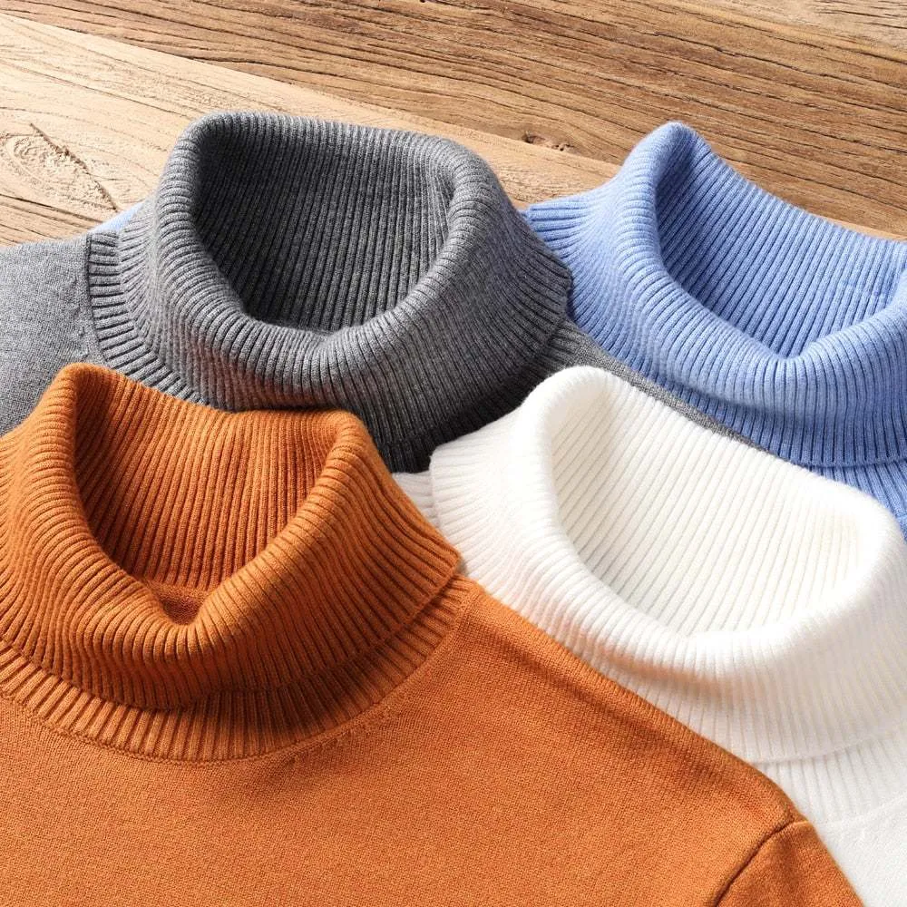 Autumn Winter Men's Warm Turtleneck Sweater High Quality Fashion Sweaters