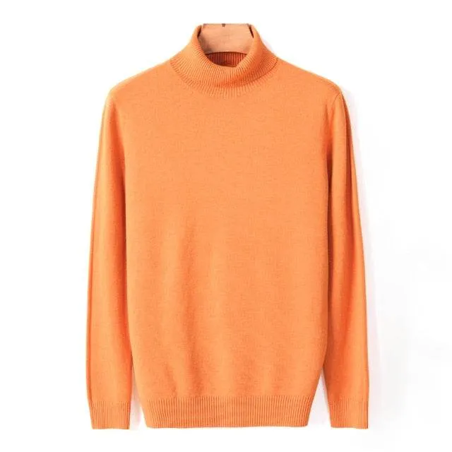 Autumn Winter Men's Warm Turtleneck Sweater High Quality Fashion Sweaters