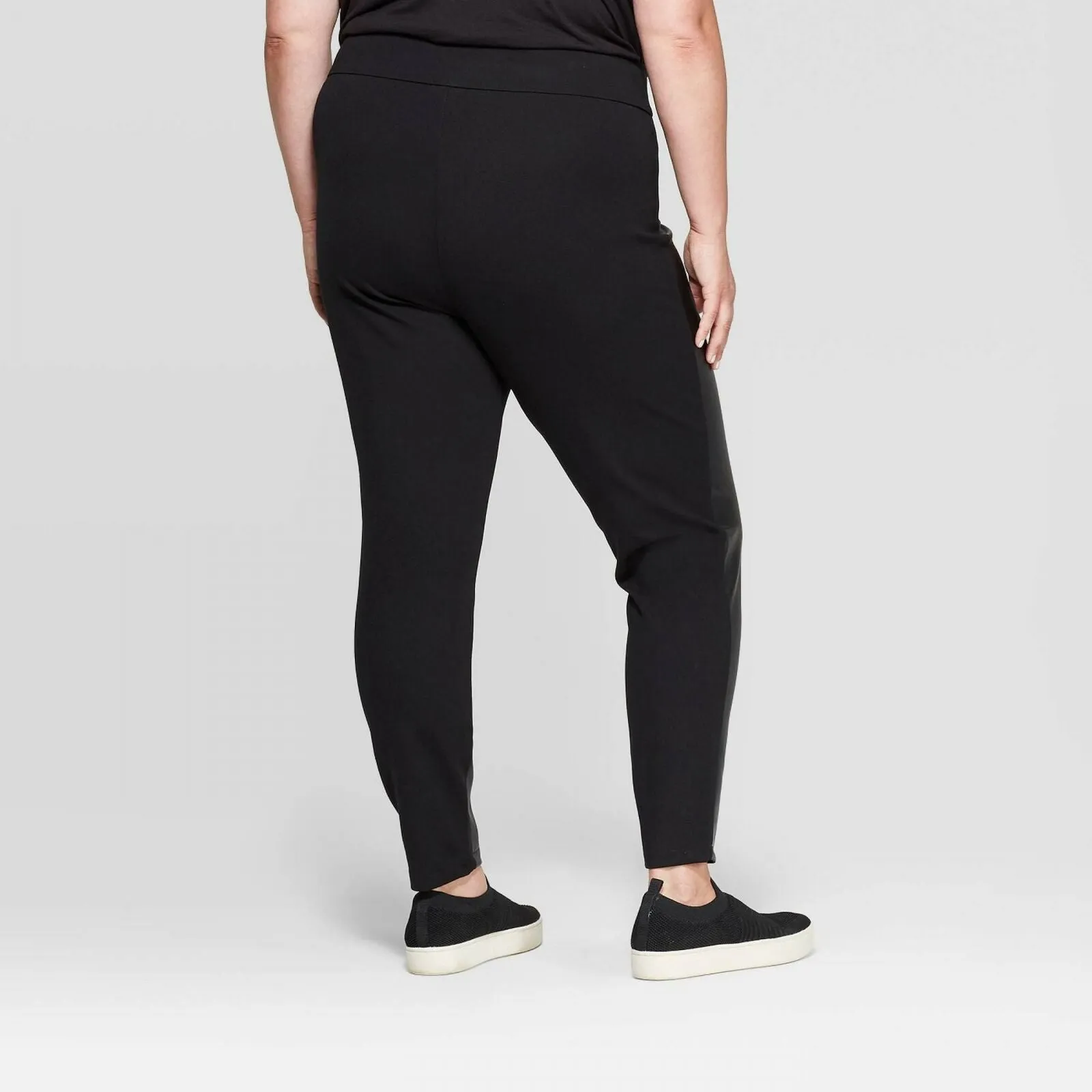 Ava & Viv Women's Plus Size Faux Leather Ponte Leggings