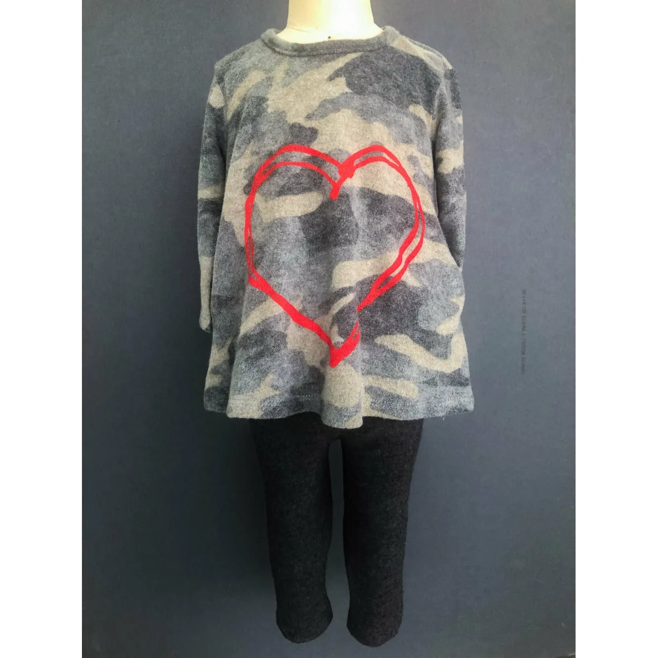 Ava-Heart dress & legging set | Brushed Camo FC