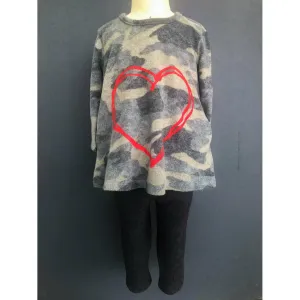 Ava-Heart dress & legging set | Brushed Camo FC