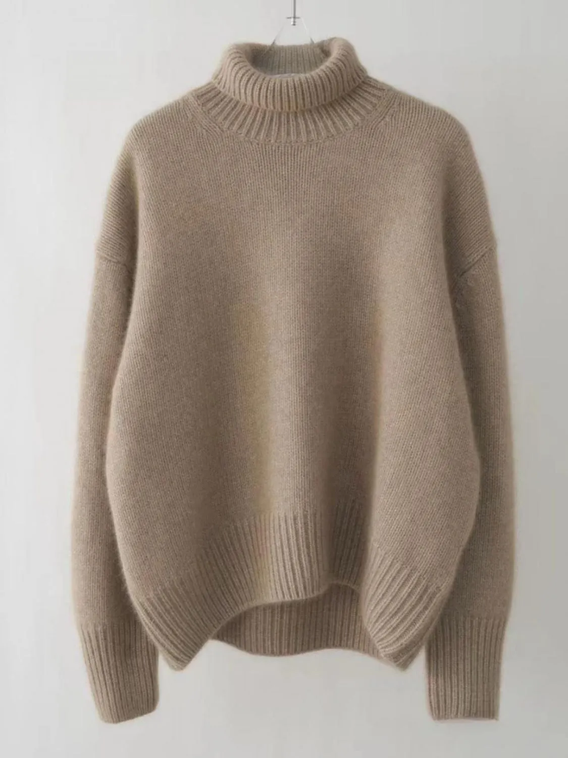 Ava Turtleneck Dropped Shoulder Oversized Sweater | 3 Colors | Poundton