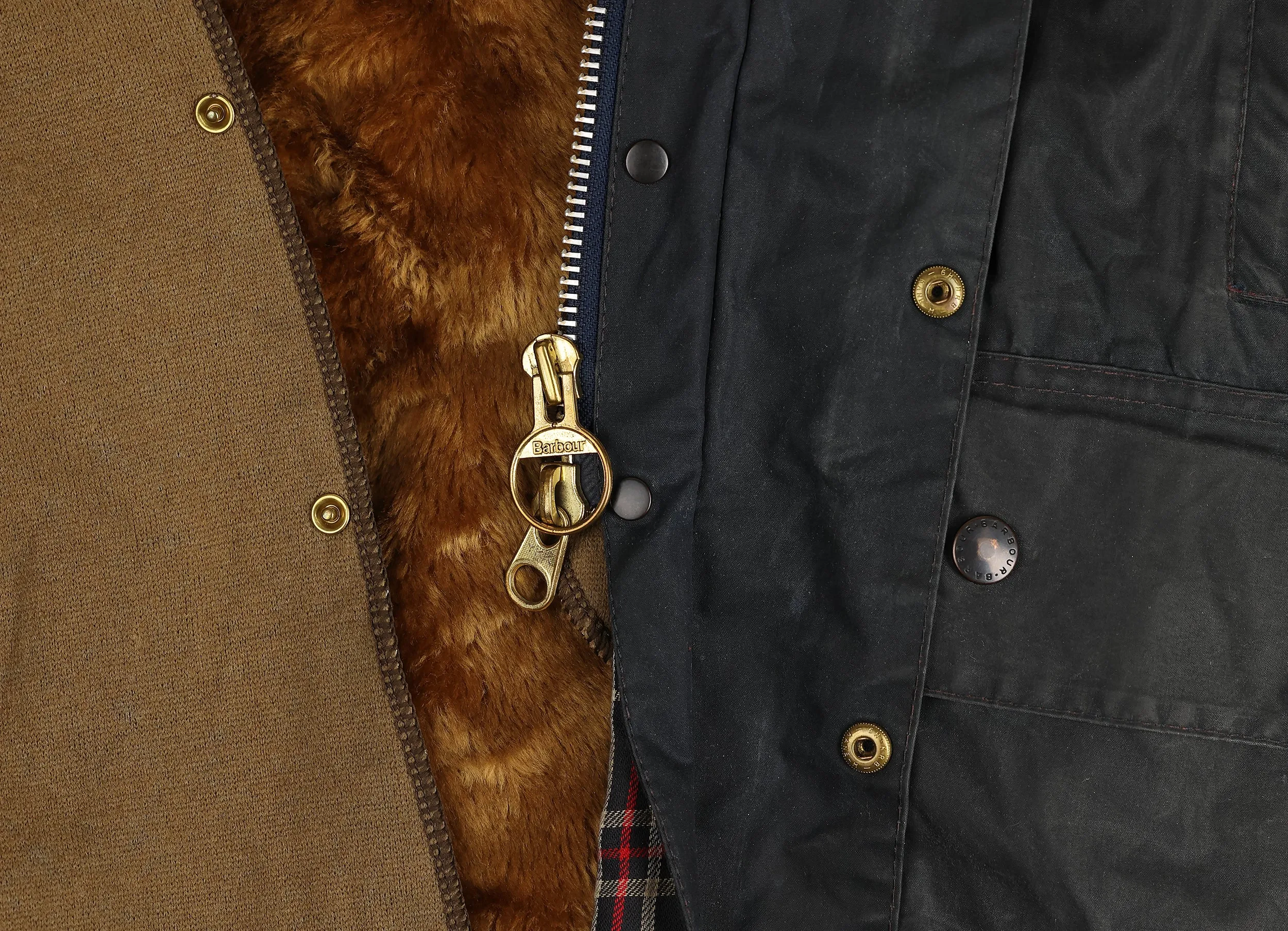 Barbour Beaufort With Pile Lining Wax Jacket Coat - Blue - XXL