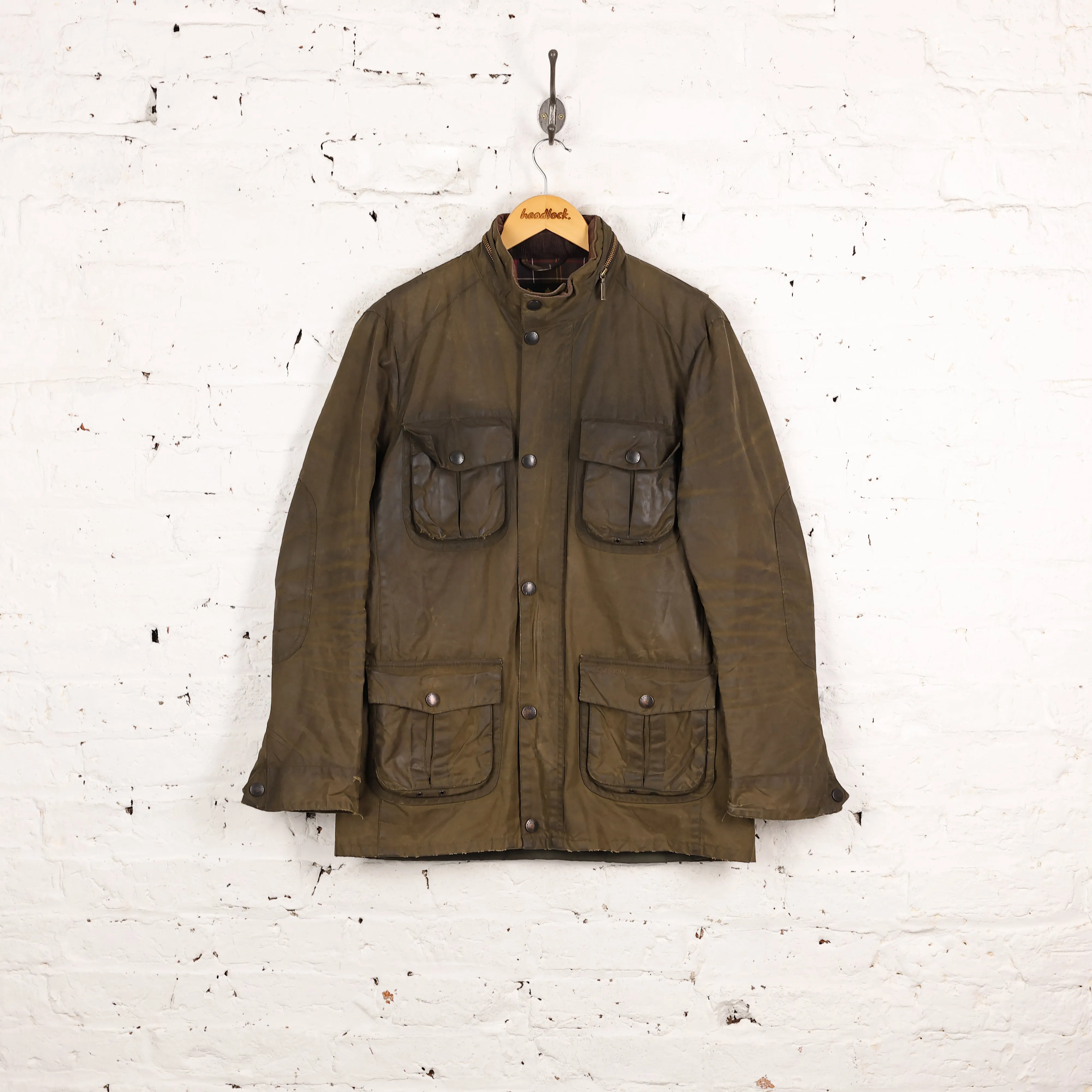 Barbour Corbridge Wax Jacket Coat - Green - L
