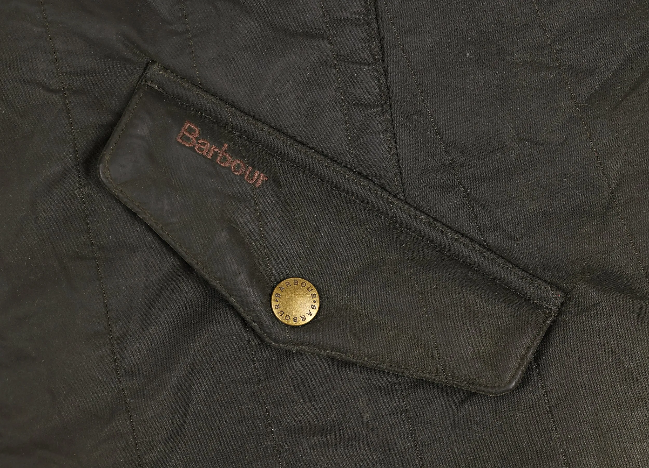 Barbour Edderton Wax Quilted Jacket - Green - XL