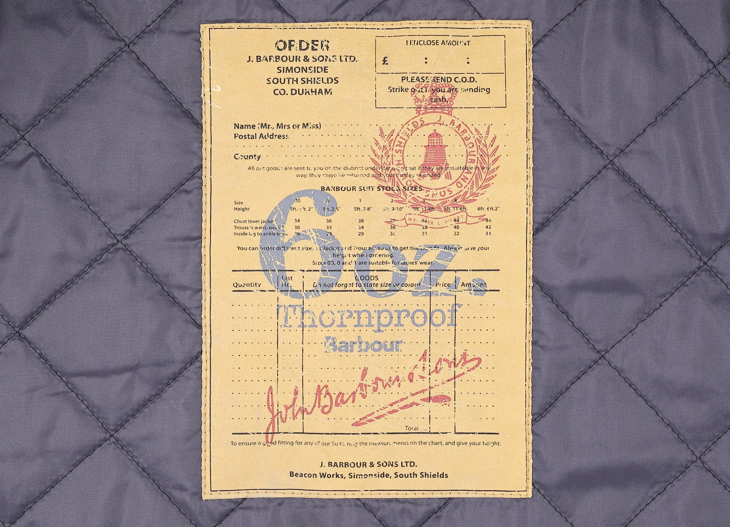 Barbour Transport Wax Jacket - Blue - L