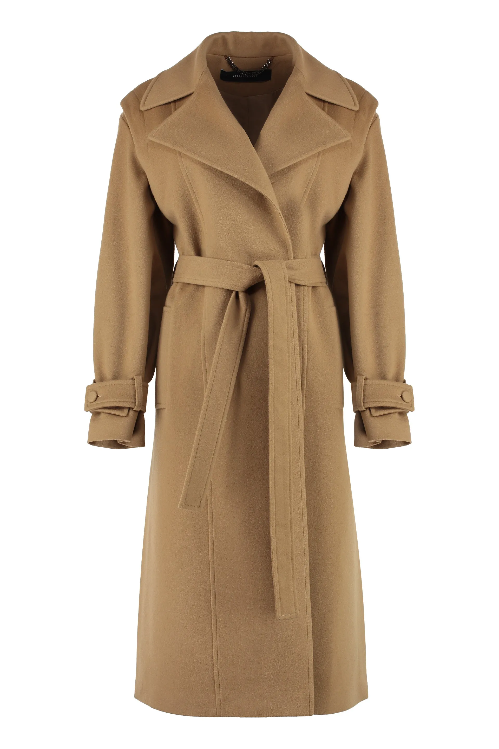 Belted wool coat