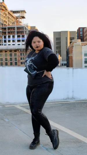 Black Venom Faux Leather Leggings