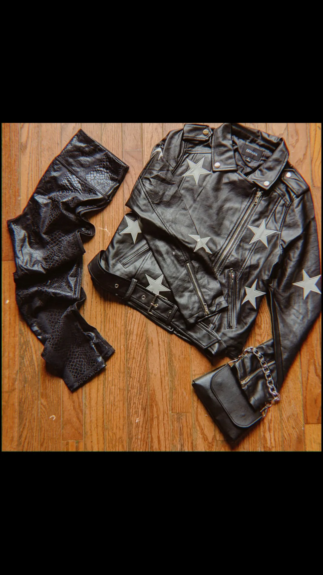 Black Venom Faux Leather Leggings