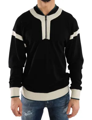 Black Wool Crewneck Sweater
