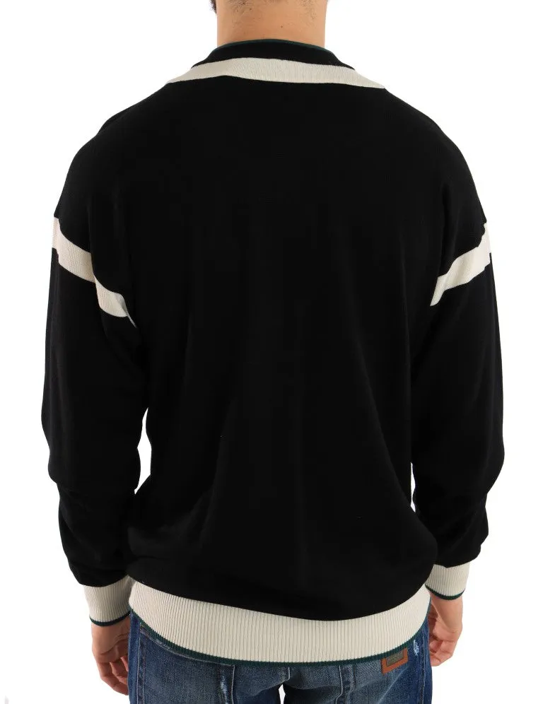 Black Wool Crewneck Sweater