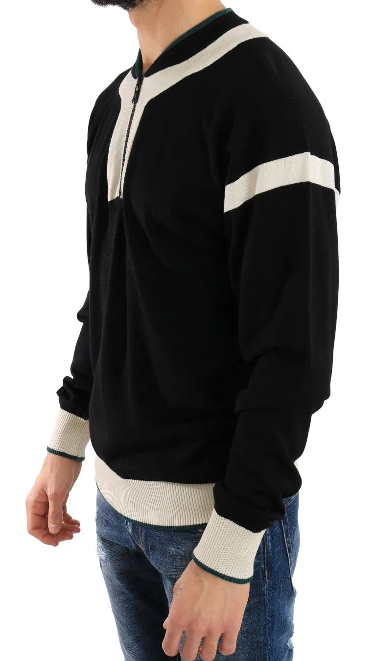 Black Wool Crewneck Sweater