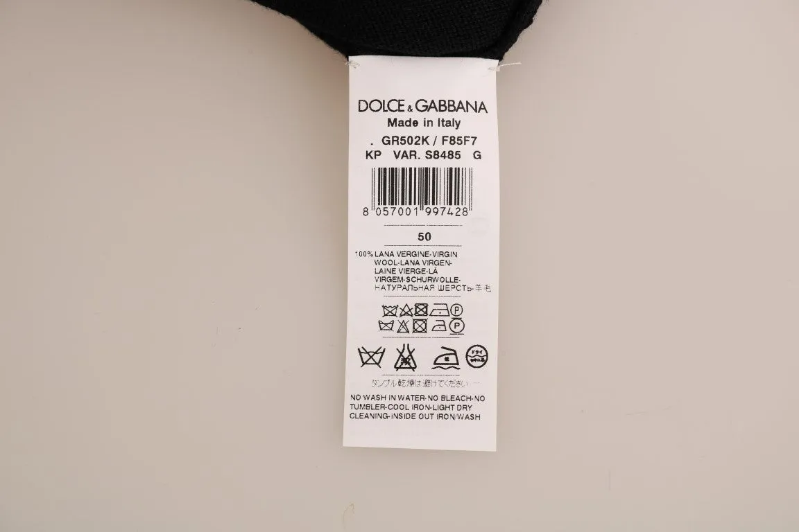Black Wool Crewneck Sweater