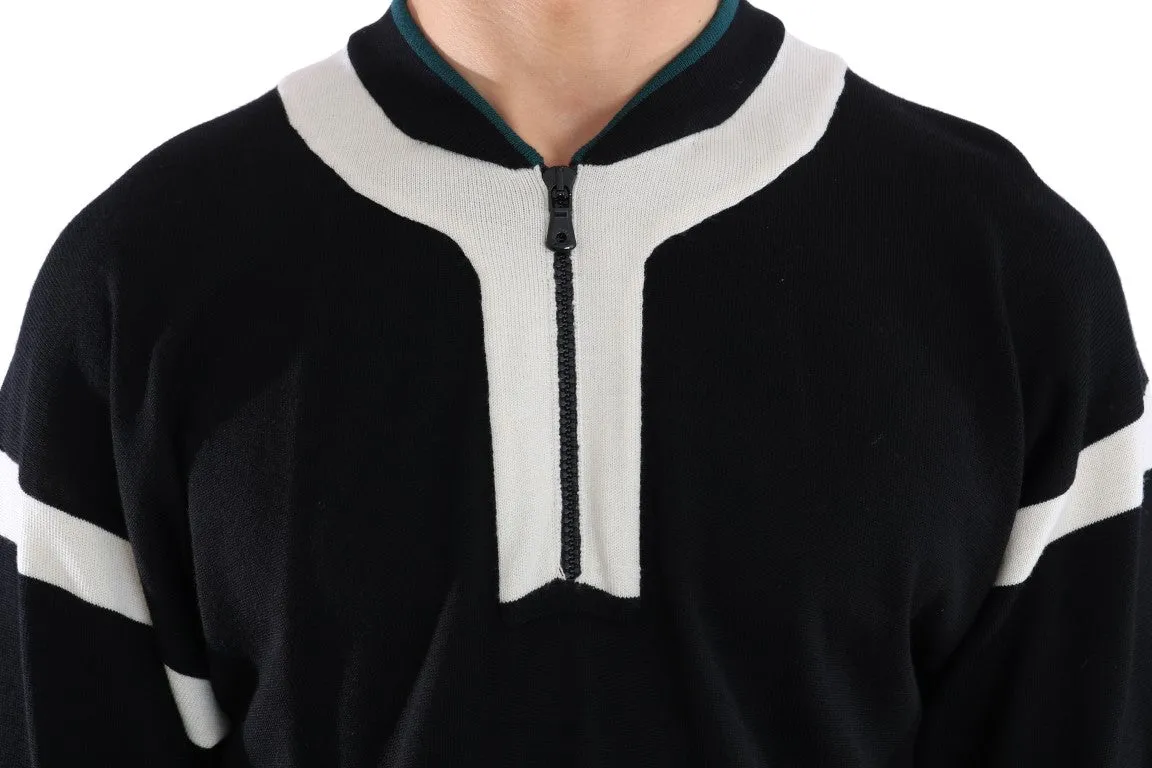 Black Wool Crewneck Sweater