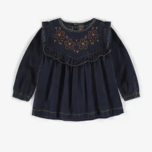 Blouse en denim léger avec volants, bébé || Light denim blouse with ruffles, baby