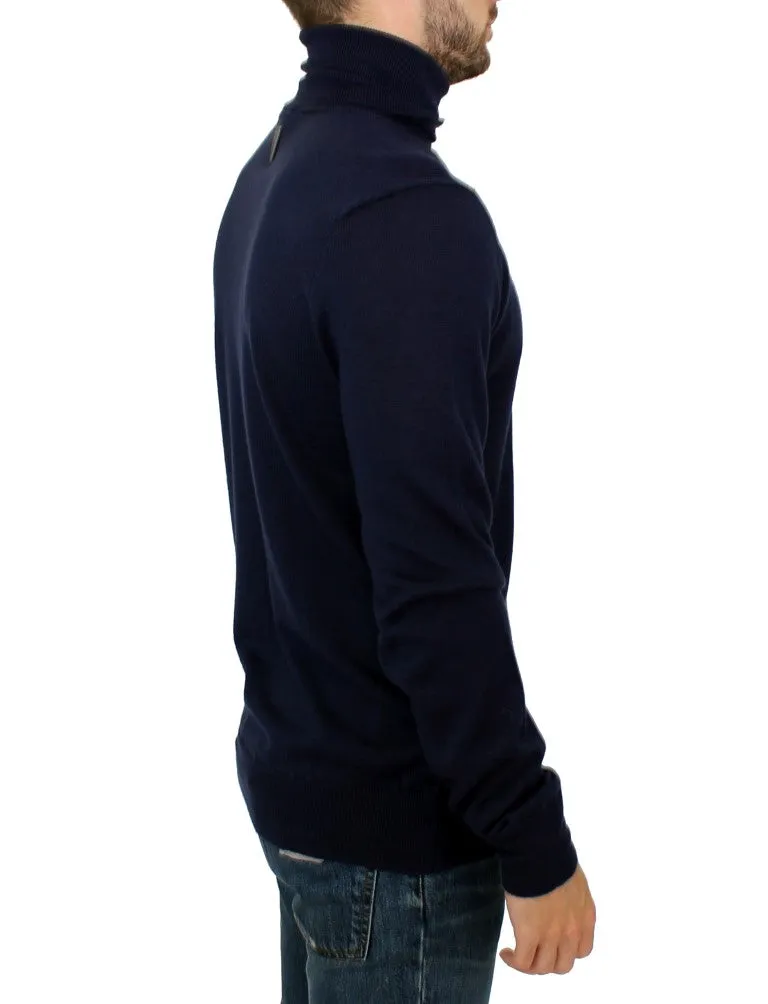Blue turtleneck sweater